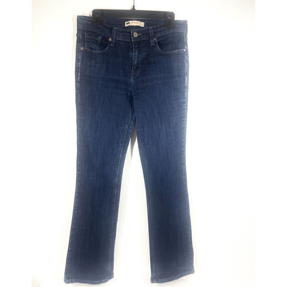 Levi’s 515 Mid Rise Boot Cut Jeans Button Flap Pockets Dark Wash Women Size 8